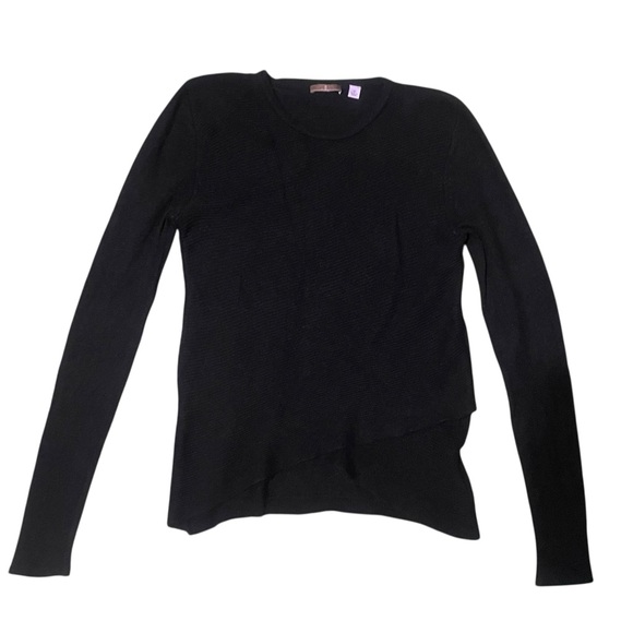 Cullen Cashmere Black Asymmetrical Bottom‎ Pullover Cashmere Sweater Size M - Picture 11 of 16